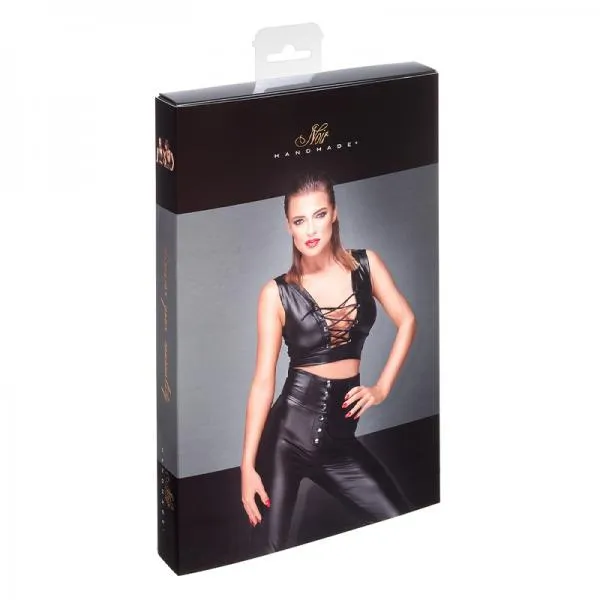 Noir Handmade Male Sex Toys Noir Handmade Powerwetlook Top With Lacing L