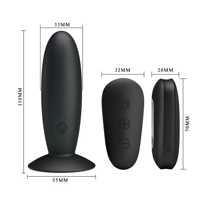 Pretty Love Anal Mr Play Remote Control Vibrating Anal Plug Black
