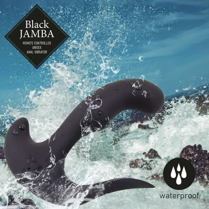 Female Sex Toys Feelztoys Black Jamba Rechargeable Unisex Heated Anal Vibrator with Remote