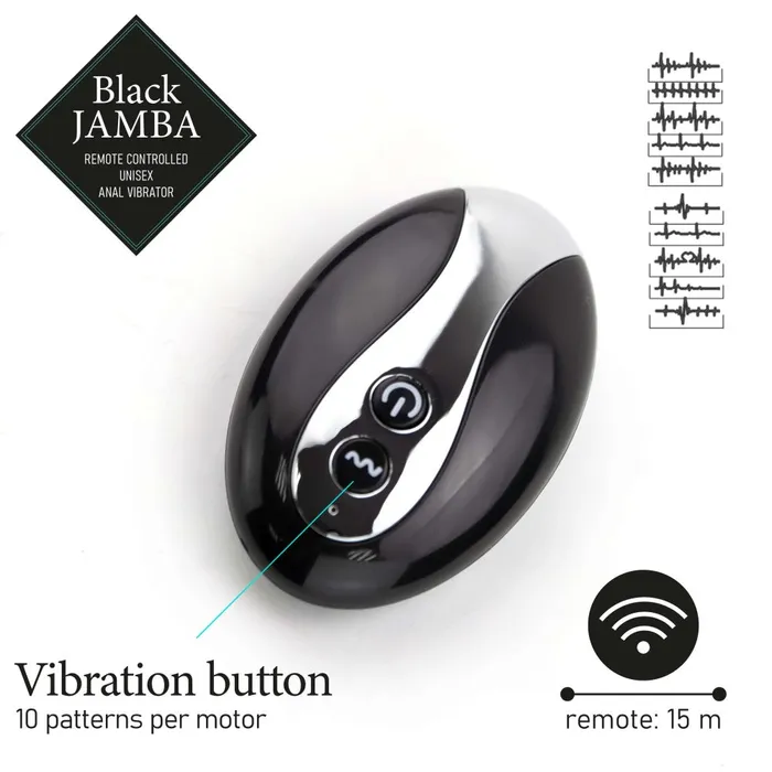 Female Sex Toys Feelztoys Black Jamba Rechargeable Unisex Heated Anal Vibrator with Remote