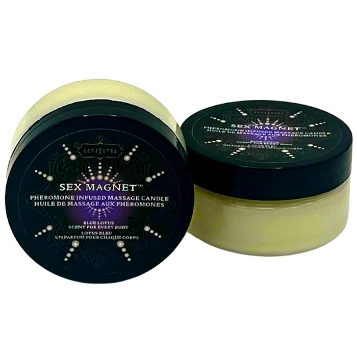 Kama Sutra Couples SEX MAGNET Pheromone Blue Lotus Massage Candle 17oz