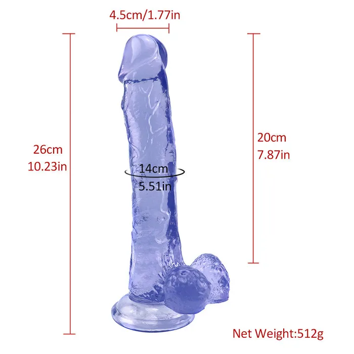  Rubber Dildo 10 inch blue Dildos