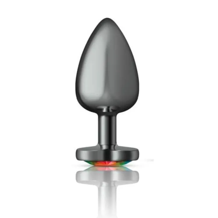 Cheeky Charms Anal Cheeky Charms Gunmetal Butt Plug w Heart Rainbow Jewel Large Cheeky Charms Anal Cheeky Charms Gunmetal Butt Plug w Heart Rainbow Jewel Large