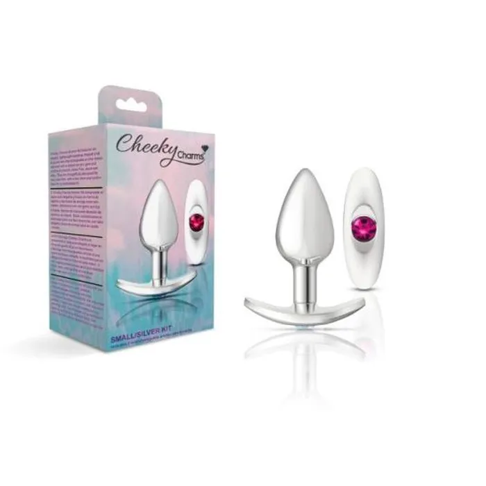 Cheeky Charms Silver Anchor Butt Plug w Clear and Pink Jewel Kit Cheeky Charms Anal