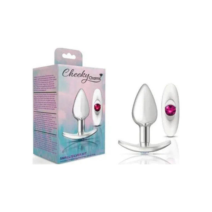 Cheeky Charms Silver Anchor Butt Plug w Clear and Pink Jewel Kit Cheeky Charms Anal