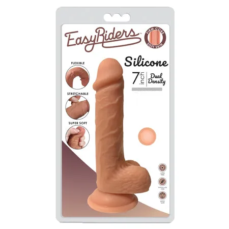 Curve Novelties Female Sex Toys Easy Riders 7in Dual Density Silicone Dong With Balls Curve Novelties Female Sex Toys Easy Riders 7in Dual Density Silicone Dong With Balls
