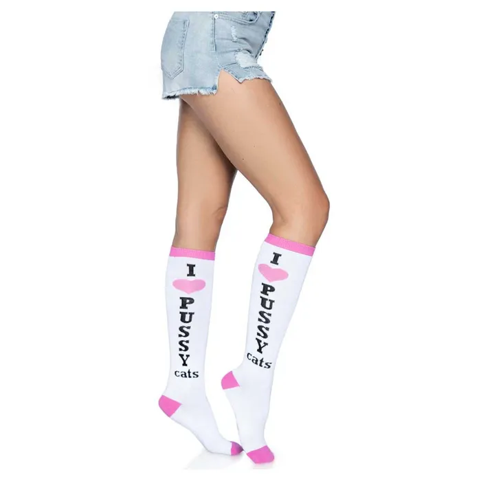 iloveexcitement Vibrators Leg Avenue Pussycat Knee High Socks