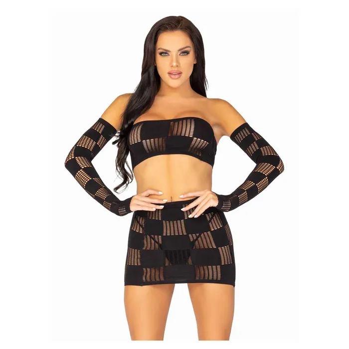 Leg Avenue Ego Trip Checkerboard Bandeau Set iloveexcitement Anal