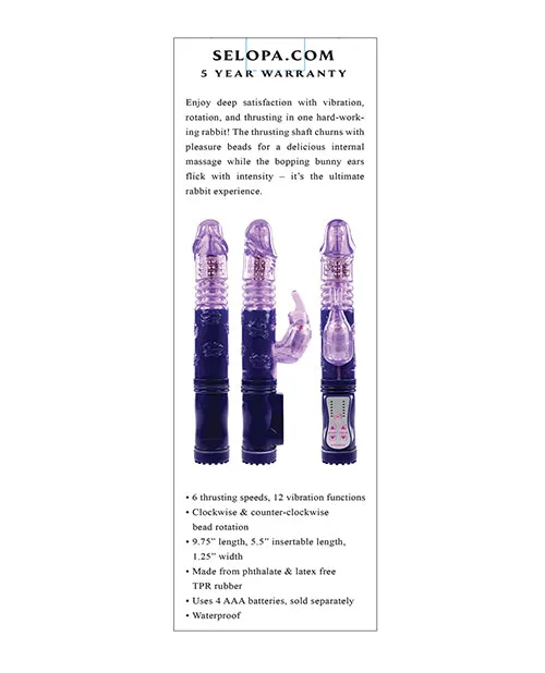Selopa Bunny Thruster Purple Evolved Novelties INC Vibrators