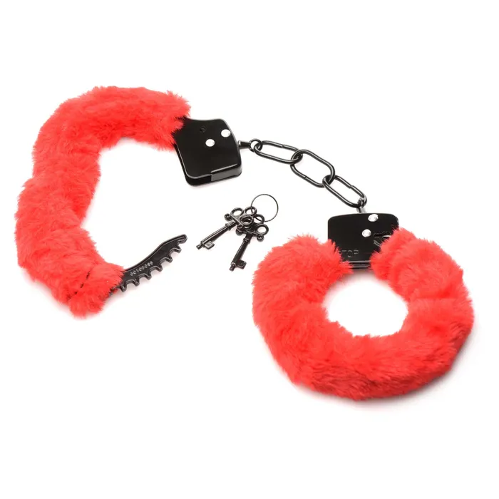 Vibrators iloveexcitement Master Series Cuffed in Fur Furry Handcuffs Red Vibrators iloveexcitement Master Series Cuffed in Fur Furry Handcuffs Red