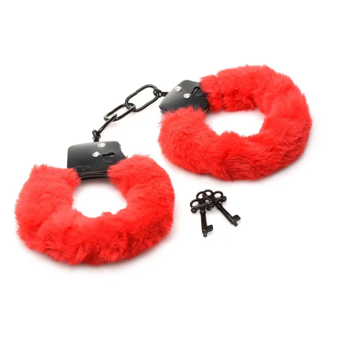 Vibrators iloveexcitement Master Series Cuffed in Fur Furry Handcuffs Red Vibrators iloveexcitement Master Series Cuffed in Fur Furry Handcuffs Red