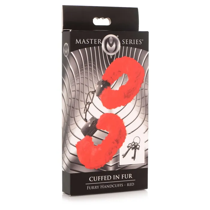 Vibrators iloveexcitement Master Series Cuffed in Fur Furry Handcuffs Red Vibrators iloveexcitement Master Series Cuffed in Fur Furry Handcuffs Red