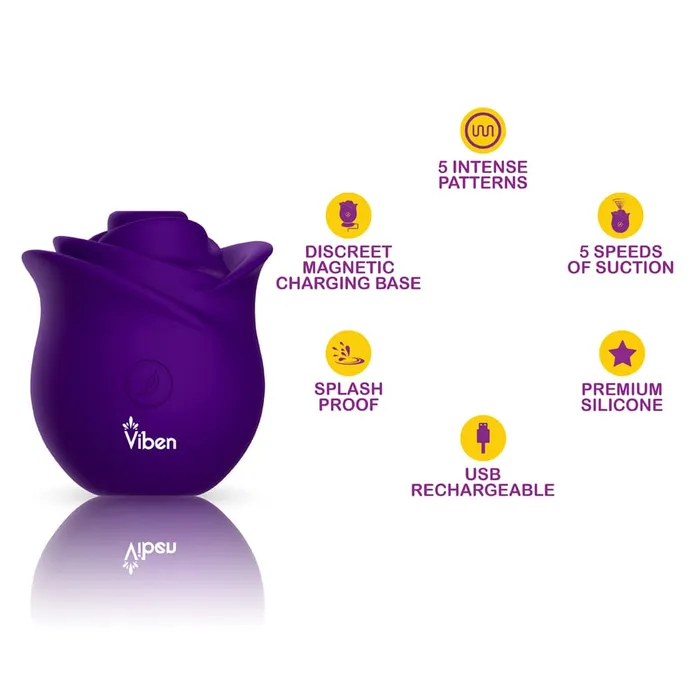 Vibrators Viben Viben Zen Rose Handheld Rose Clitoral and Nipple Stimulator Vibrators Viben Viben Zen Rose Handheld Rose Clitoral and Nipple Stimulator
