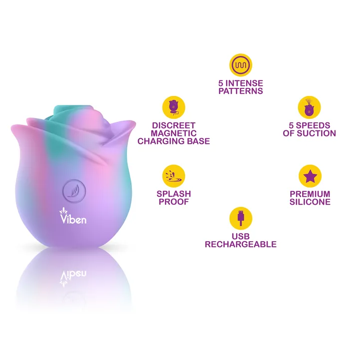 Vibrators Viben Viben Zen Rose Handheld Rose Clitoral and Nipple Stimulator Vibrators Viben Viben Zen Rose Handheld Rose Clitoral and Nipple Stimulator