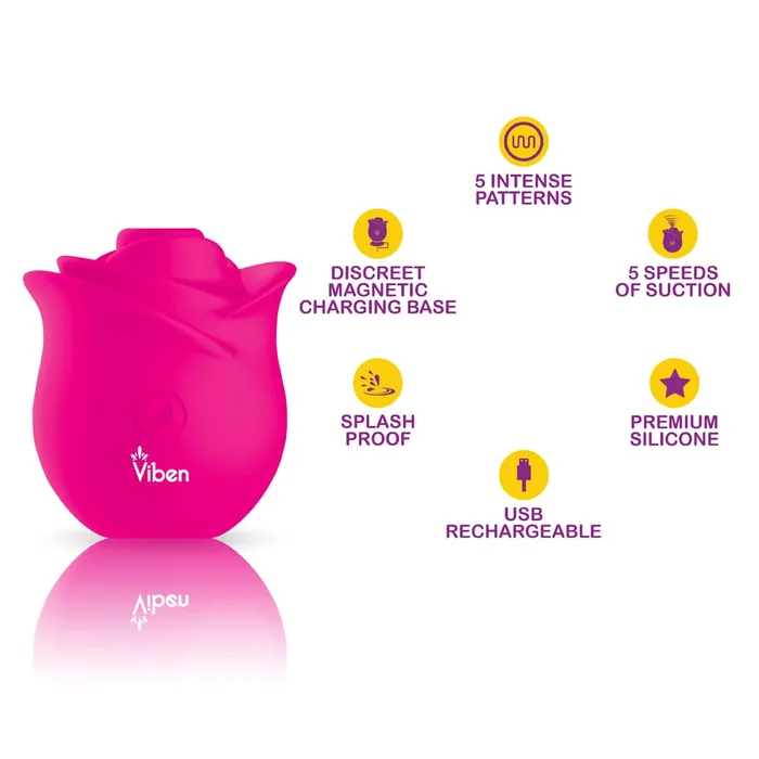 Vibrators Viben Viben Zen Rose Handheld Rose Clitoral and Nipple Stimulator Vibrators Viben Viben Zen Rose Handheld Rose Clitoral and Nipple Stimulator