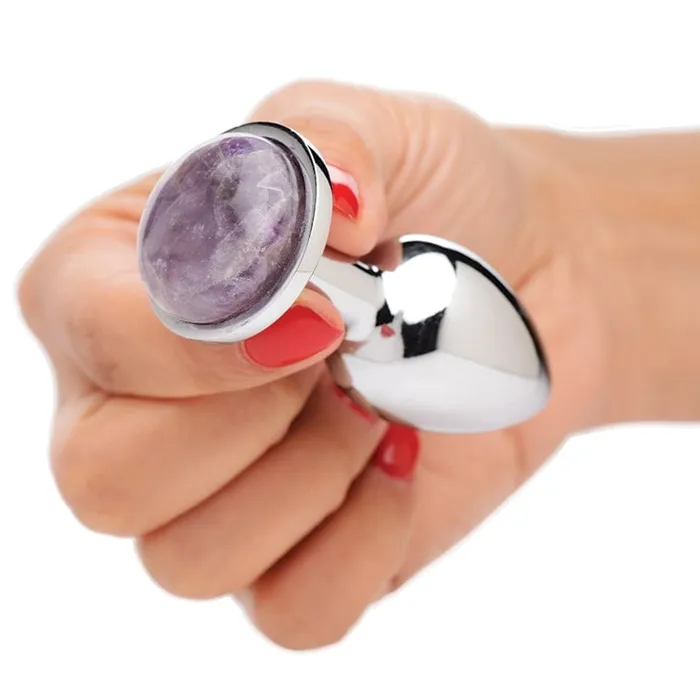 XR Brands Male Sex Toys Booty Sparks Gemstones Amethyst Gem Anal Plug