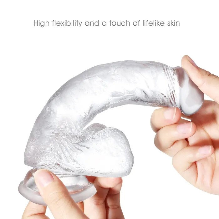 Dildos Earlypeach 8 Inch Realistic Dildo in Crystal Clear