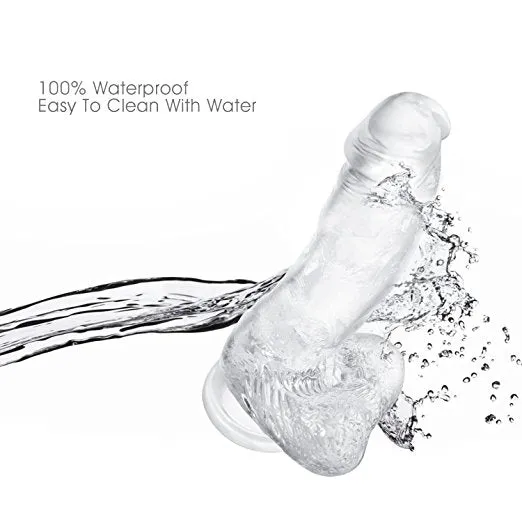 Dildos Earlypeach 8 Inch Realistic Dildo in Crystal Clear