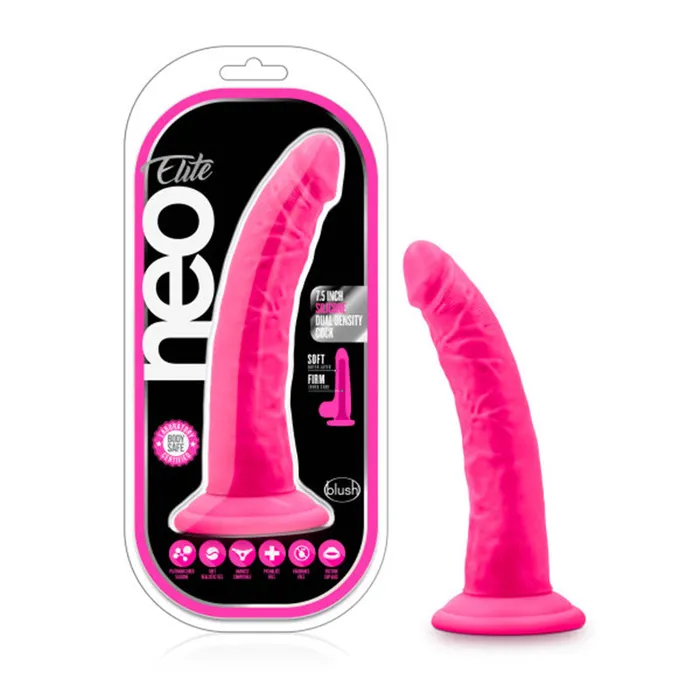 Nalpac Female Sex Toys Blush Neo Elite 75 in Silicone Dual Density Dildo with Suction Cup Neon Pink Nalpac Female Sex Toys Blush Neo Elite 75 in Silicone Dual Density Dildo with Suction Cup Neon Pink