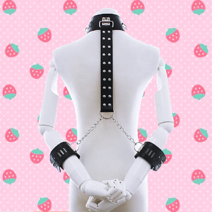 The Kinky Peach Acquiescence Collar and Cuffs Set Restraints