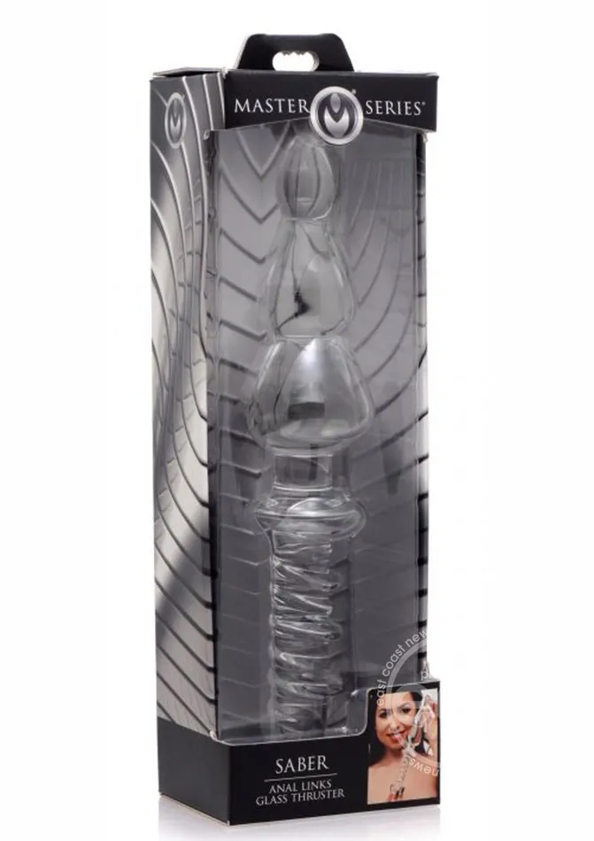 Anal XR Brands Master Series Saber Anal Links Glass Thruster Probe