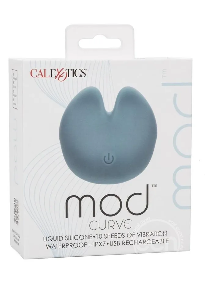 Mod Curve Rechargeable Silicone Vibrator Blue Cal Exotics Vibrators
