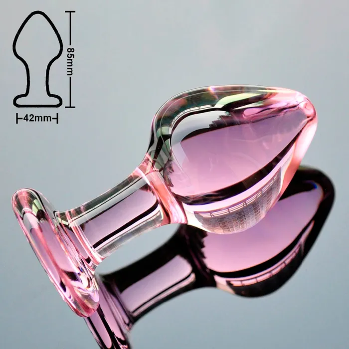 Anal CHASTITY CAGE CO Pink Crystal Butt Plugs