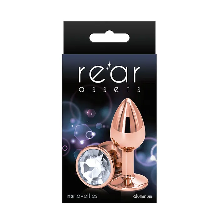 Anal Rear Assets Rose Gold Small Clear New Sensations Novelties Inc