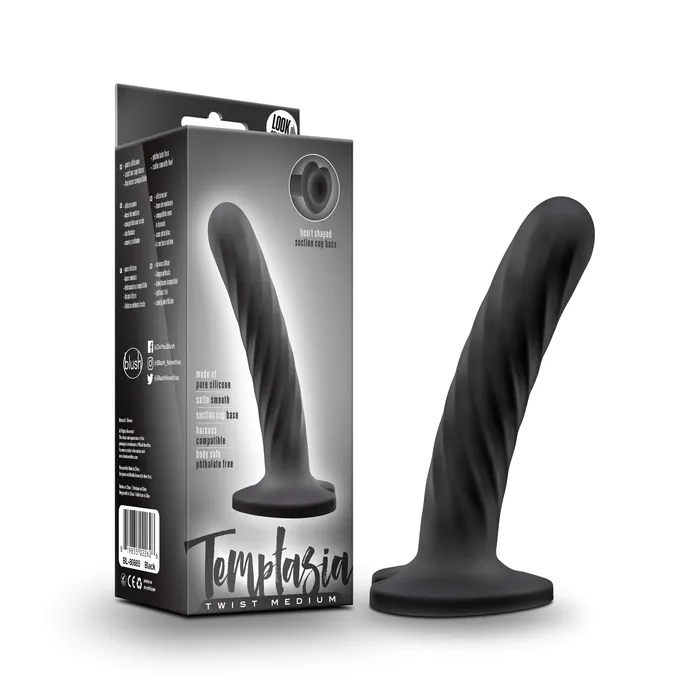 Blush Novelties Anal Blush Temptasia Twist Medium Silicone Dildo 55 Inch Length And 1 Inch Width Twisted Swirl Design For Added Friction Heart Shaped Suction Cup Base And Harness Compatible Sex Toy For Adults Blush Novelties Anal Blush Temptasia Twist Medium Silicone Dildo 55 Inch Length And 1 Inch Width Twisted Swirl Design For Added Friction Heart Shaped Suction Cup Base And Harness Compatible Sex Toy For Adults