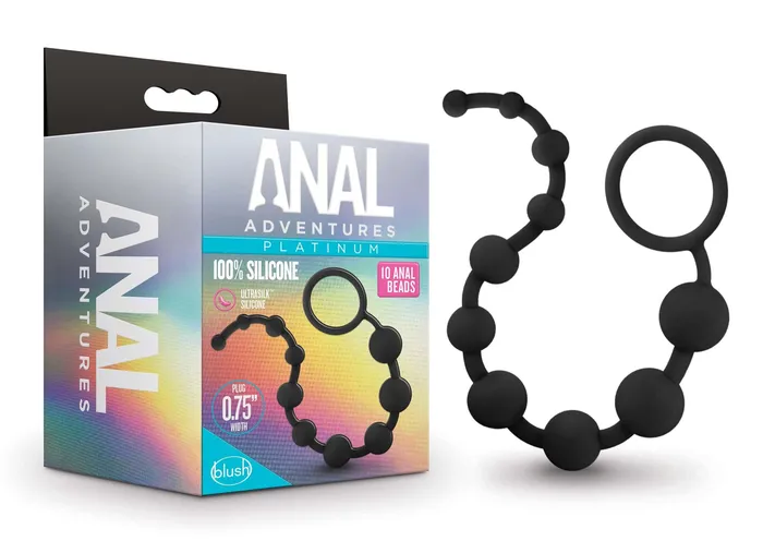 Blush Novelties Male Sex Toys Anal Adventures Platinum Silicone 10 Anal Beads Black Blush Novelties Male Sex Toys Anal Adventures Platinum Silicone 10 Anal Beads Black