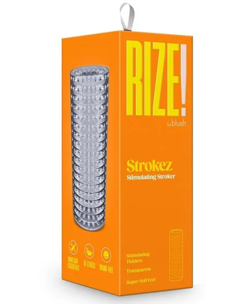 Blush Novelties Male Sex Toys Rize Strokez Dual End Masturbator Clear