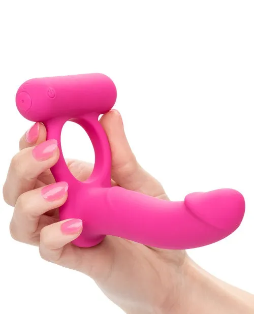 Cal Exotics Vibrators Silicone Rechargeable Double Diver Couples Ring Pink