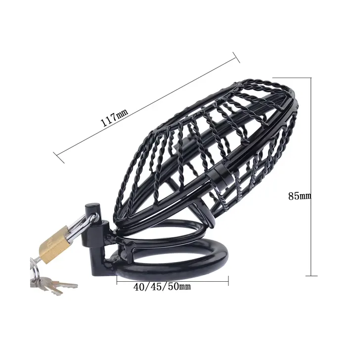 CHASTITY CAGE CO Black Mesh Metal Male Chastity Cage Male Sex Toys