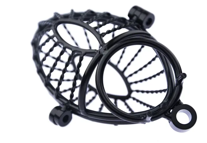 CHASTITY CAGE CO Black Mesh Metal Male Chastity Cage Male Sex Toys