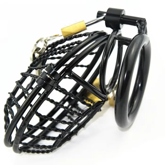 CHASTITY CAGE CO Black Mesh Metal Male Chastity Cage Male Sex Toys