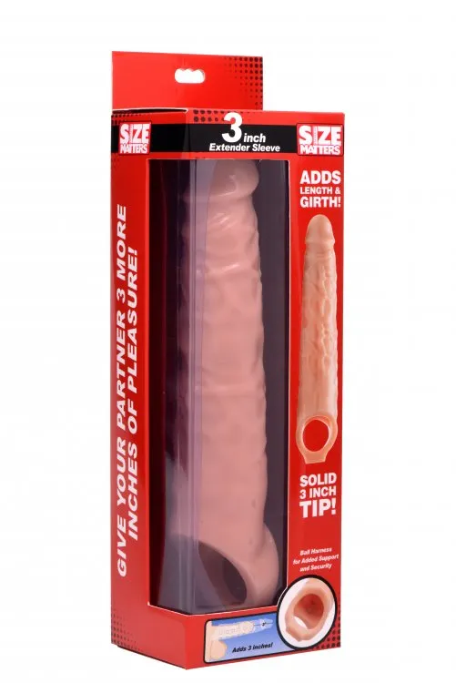 Dildos XR Brands Size Matters 3 Inch Extender Sleeve Flesh