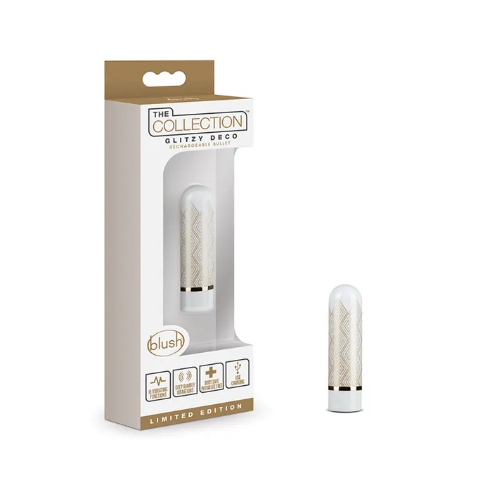 Female Sex Toys The Collection Glitzy Deco Bullet Gold Blush