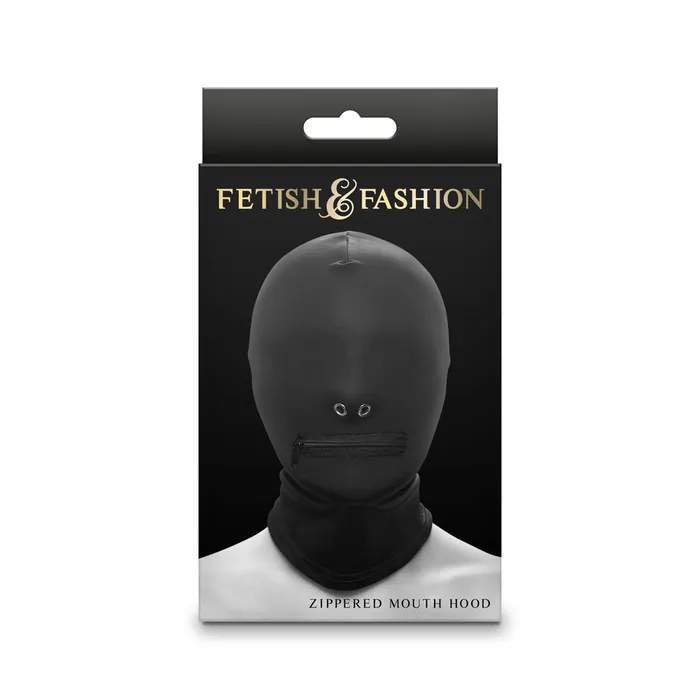Fetishfashion Zippered Mouth Hood Black New Sensations Novel Anal