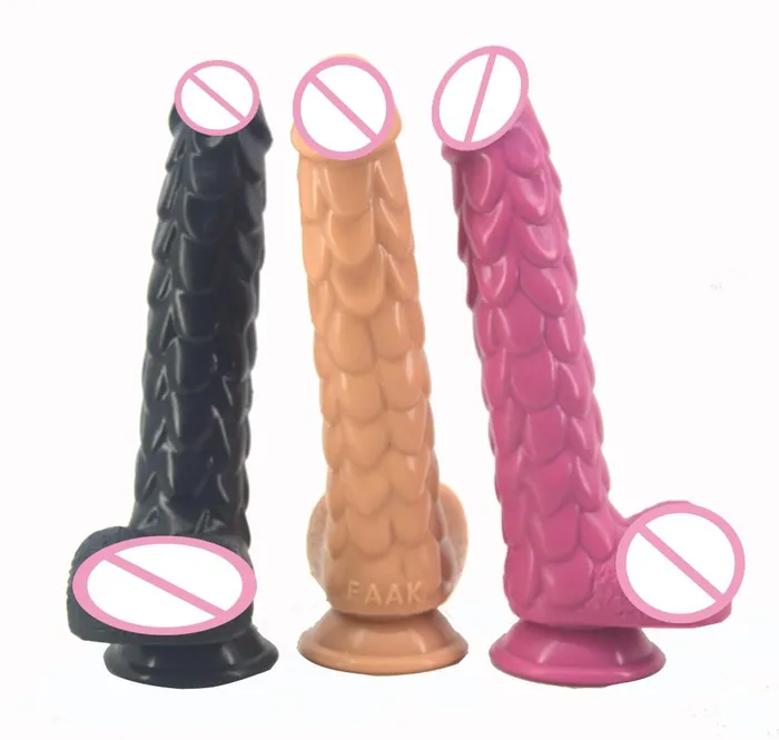 House of Dasein Female Sex Toys Realistic Dildos Long Silicone With Suction Cup Fish Scale Texture Anal Dildo Dong House of Dasein Female Sex Toys Realistic Dildos Long Silicone With Suction Cup Fish Scale Texture Anal Dildo Dong