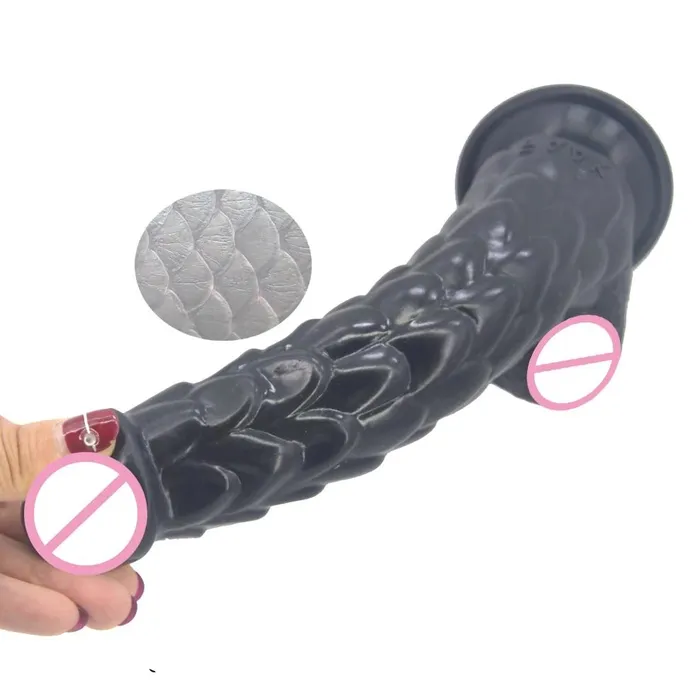 House of Dasein Female Sex Toys Realistic Dildos Long Silicone With Suction Cup Fish Scale Texture Anal Dildo Dong