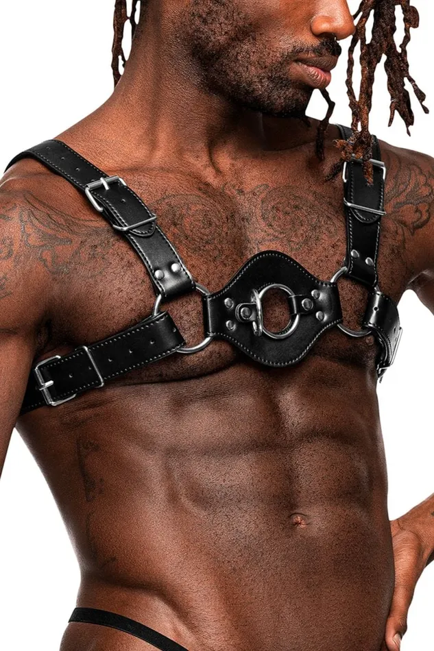 Jolar Speck Male Sex Toys Male Power PU Leather Chest Harness Libra