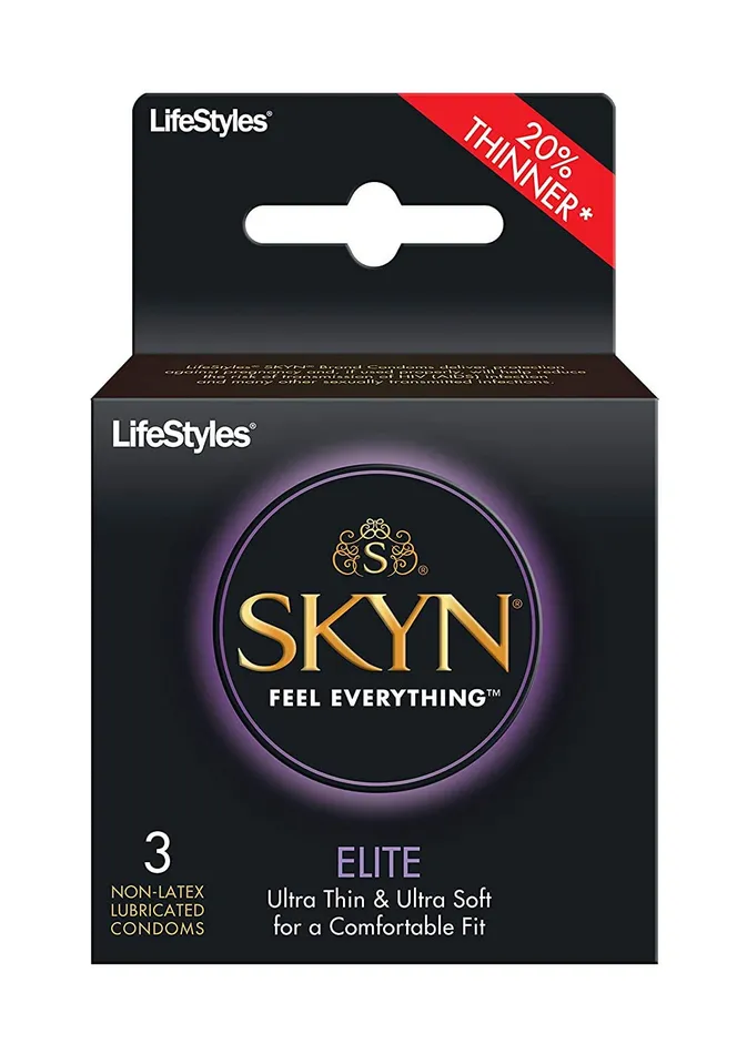 Male Sex Toys LifeStyles Skyn Elite 3 Pack NonLatex Lubricated Condoms 3 Count Male Sex Toys LifeStyles Skyn Elite 3 Pack NonLatex Lubricated Condoms 3 Count