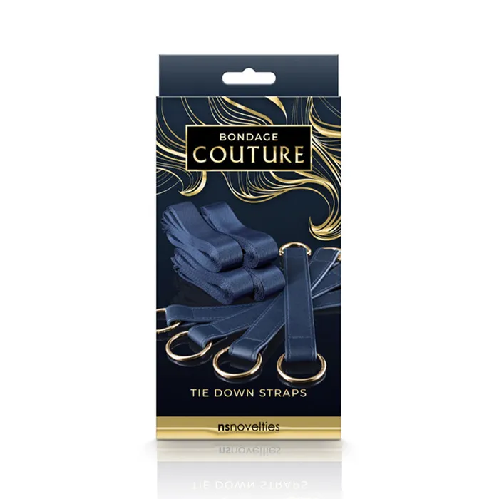 New Sensations Novelties Inc Bondage Couture Tie Down Straps Blue Vibrators