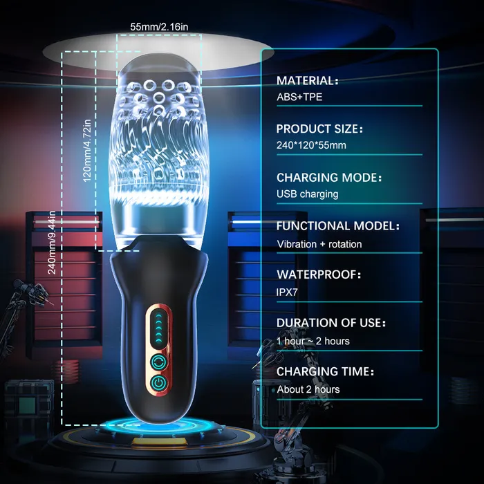 QUTOYS Male Sex Toys QUTOYS 5Frequncy Rotation 10 Speeds Vibration Masturbators Oral Sex Cup QUTOYS Male Sex Toys QUTOYS 5Frequncy Rotation 10 Speeds Vibration Masturbators Oral Sex Cup