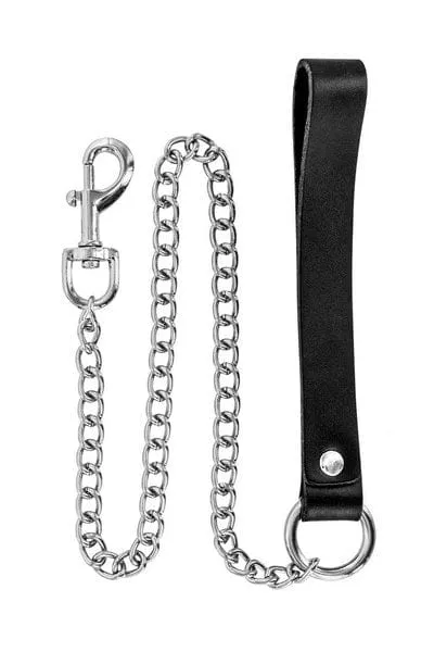 Restraints WW Inc Metal Leash with Leather Handle 72cm