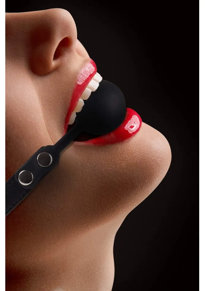 Shots Ouch Silicone Ball Gag Black Black Shots America Llc Anal
