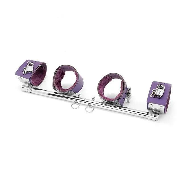 Spreader Bars Expandable Metal Spreader Bar 4 Purple Locking Leather Fur Cuffs Bdsm Restraints House of Dasein Restraints Spreader Bars Expandable Metal Spreader Bar 4 Purple Locking Leather Fur Cuffs Bdsm Restraints House of Dasein Restraints