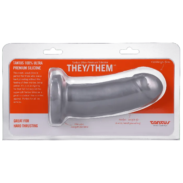 Tantus Dildos TheyThem Super Soft Silicone Dildo Silver