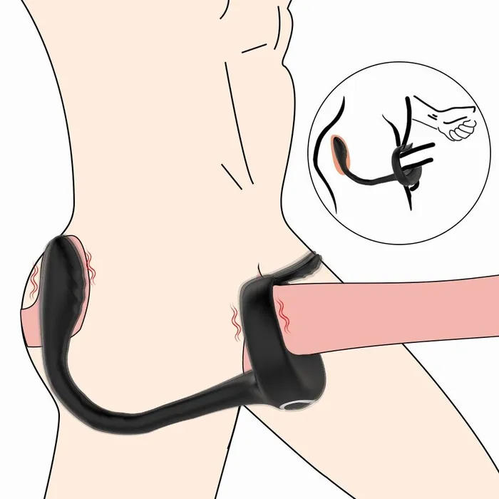 Adjustable Penis Ring Anal Vibrator Lusty Age Male Sex Toys