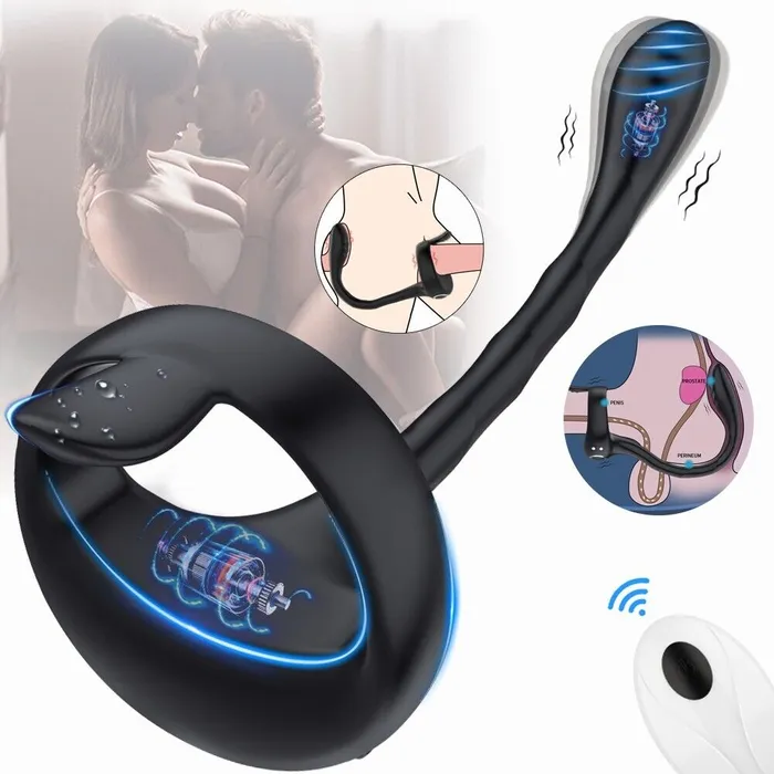 Adjustable Penis Ring Anal Vibrator Lusty Age Male Sex Toys